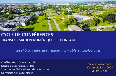 Webinaire "Les IAG à l'université : enjeux normatifs et axiologiques"